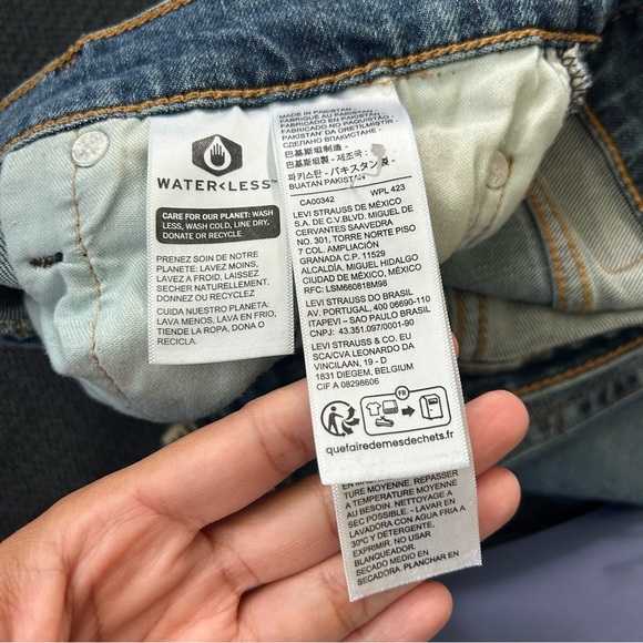 Levi's 513 Straight Blue Jeans 30 x 30 - Picture 7 of 10